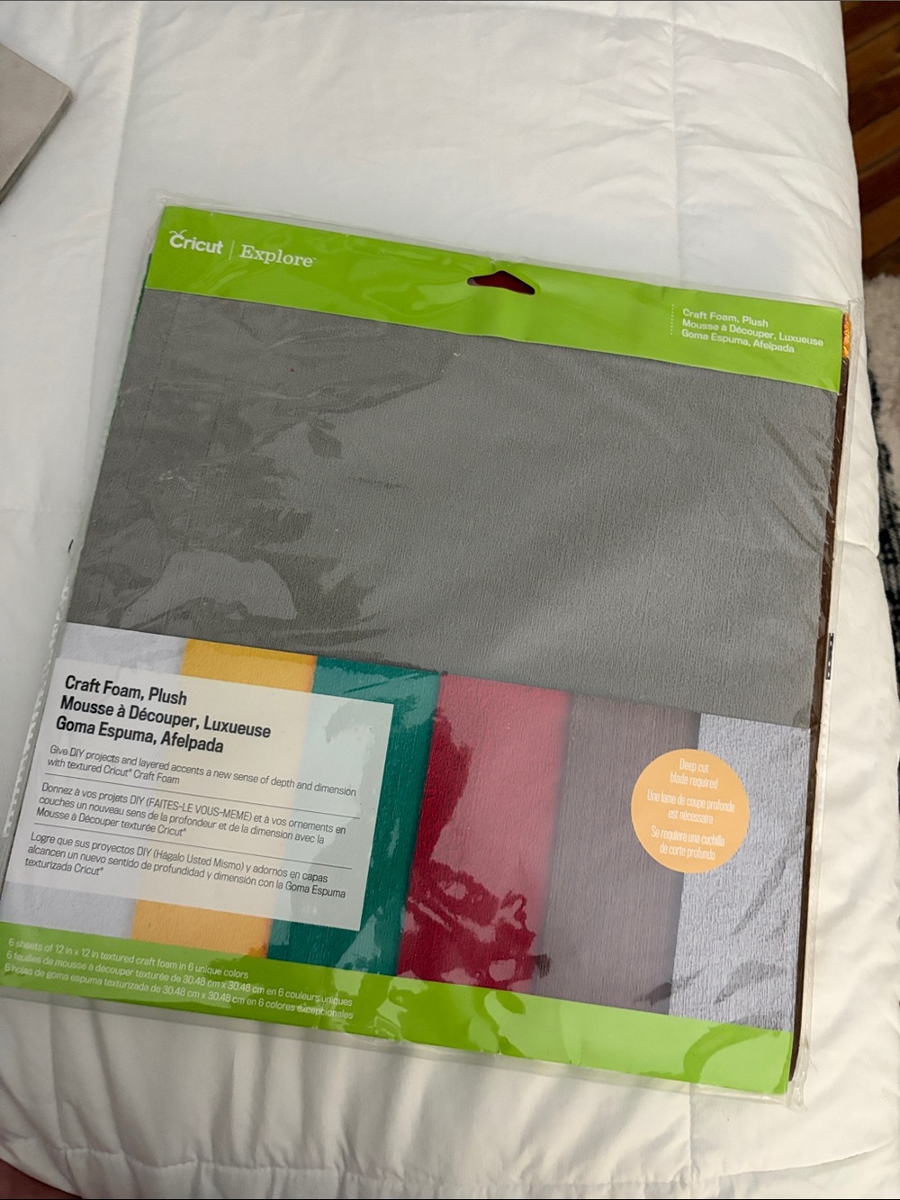 Cricut Plush Craft Foam Pack - Gray, Teal, Yellow, Red, Pink, Lavender